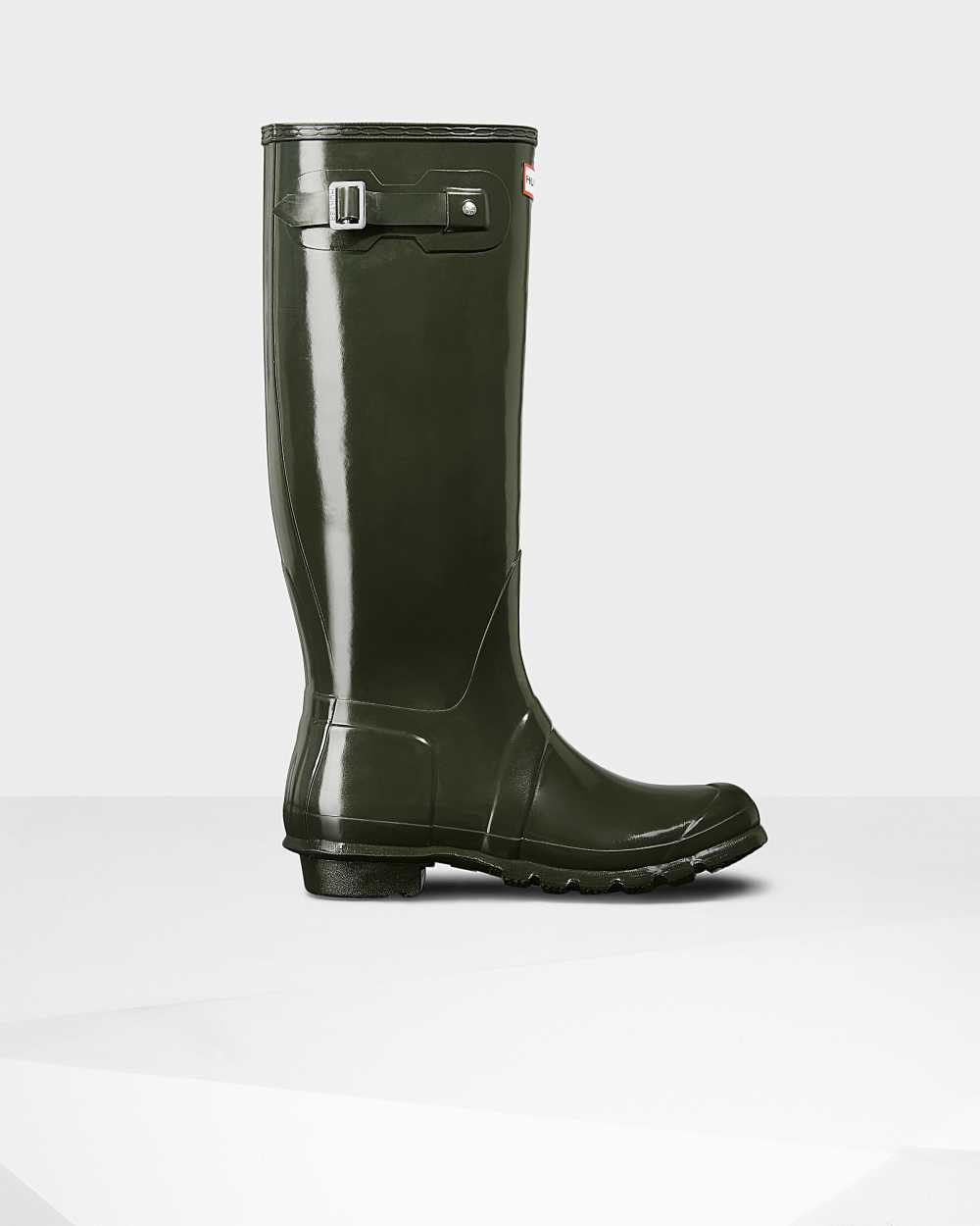 Botas De Agua Mujer - Hunter Original Tall Gloss Verde Oscuro Oliva - XVEIJW-718 - Verde Oscuro Oliv